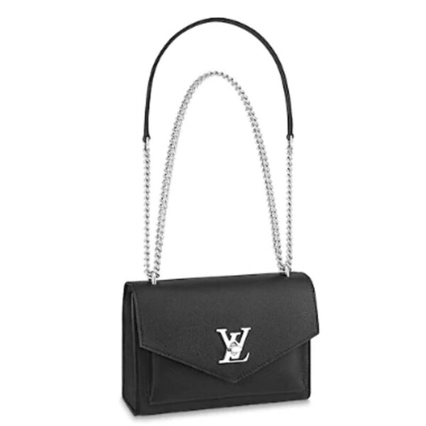 Louis Vuitton LV Women Mylockme Chain Bag Black Soft Grained Calfskin (10)