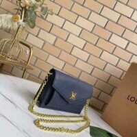 Louis Vuitton LV Women Mylockme Chain Pochette Navy Soft Grained Calfskin