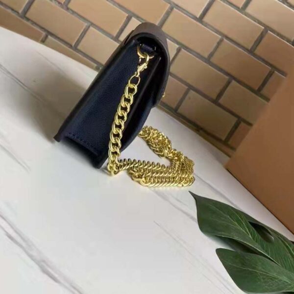 Louis Vuitton LV Women Mylockme Chain Bag Navy Soft Grained Calfskin (5)