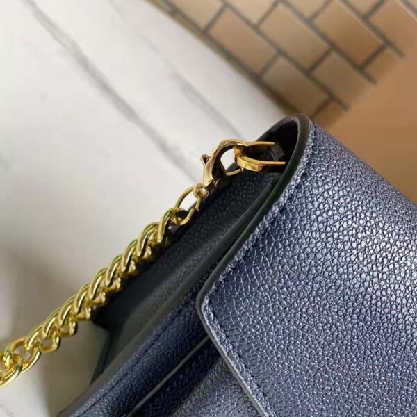Louis Vuitton LV Women Mylockme Chain Bag Navy Soft Grained Calfskin (8)