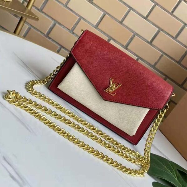 Louis Vuitton LV Women Mylockme Chain Pochette Red Soft Grained Calfskin (1)
