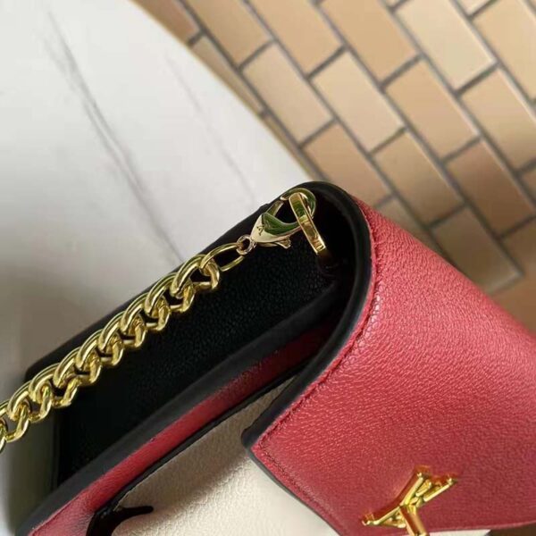 Louis Vuitton LV Women Mylockme Chain Pochette Red Soft Grained Calfskin (6)