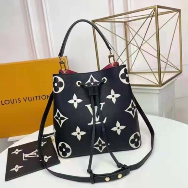 Louis Vuitton LV Women NéoNoé MM Bucket Bag Black Embossed Grained Cowhide Leather (10)