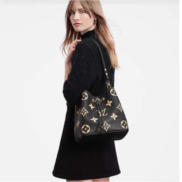 Louis Vuitton LV Women NéoNoé MM Bucket Bag Black Embossed Grained Cowhide Leather (3)
