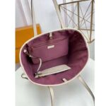 Louis Vuitton LV Women Neverfull MM Tote Beige Embossed Cowhide Leather - Image 7