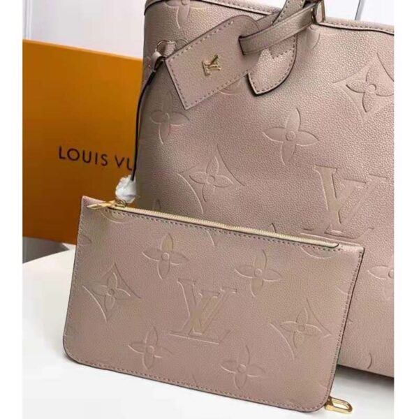 Louis Vuitton LV Women Neverfull MM Tote Beige Embossed Cowhide Leather (8)