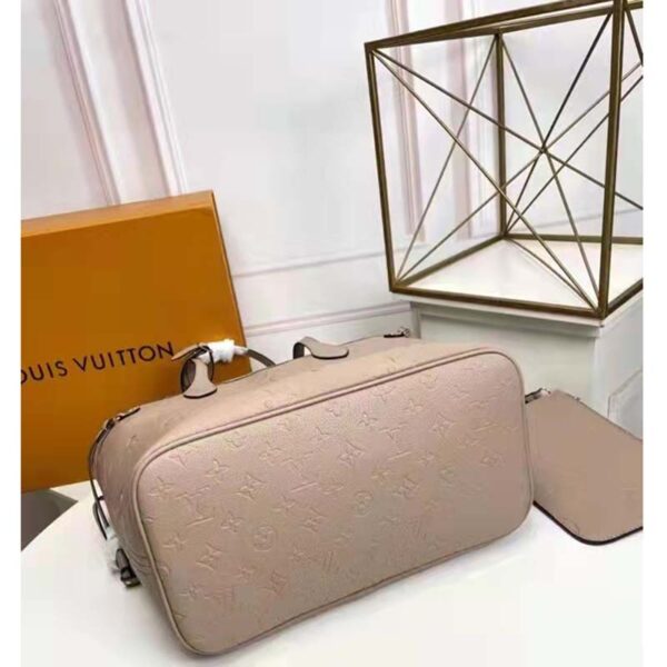 Louis Vuitton LV Women Neverfull MM Tote Beige Embossed Cowhide Leather (9)