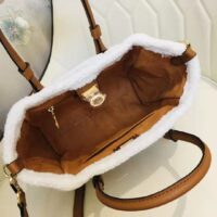 Louis Vuitton LV Women On My Side PM Handbag Caramel Shearling Grained Calf