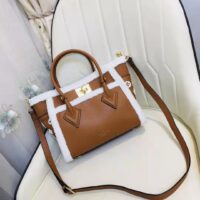 Louis Vuitton LV Women On My Side PM Handbag Caramel Shearling Grained Calf