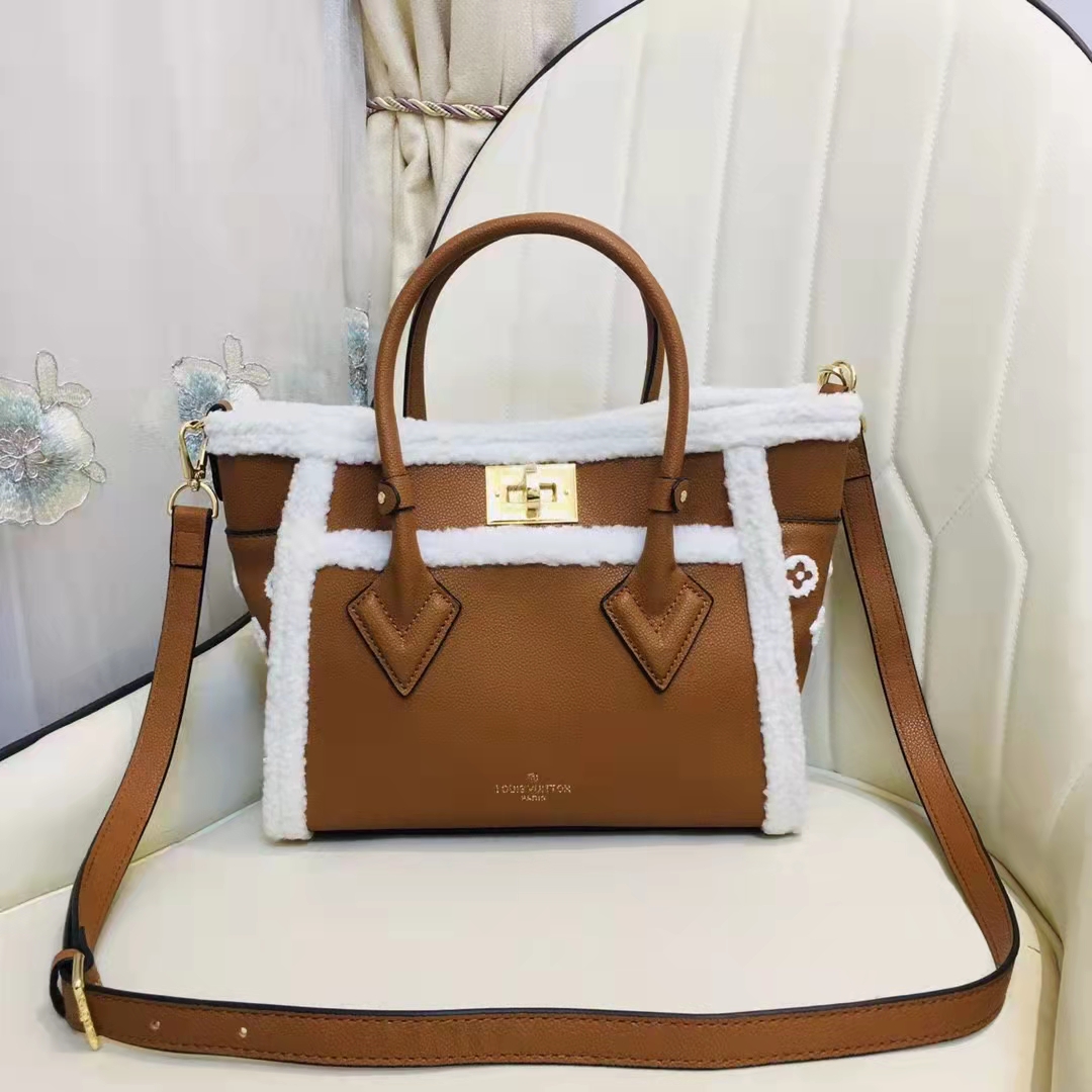 Louis Vuitton Caramel Calfskin and Shearling On My Side PM For