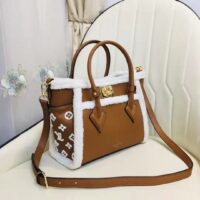 Louis Vuitton LV Women On My Side PM Handbag Caramel Shearling Grained Calf