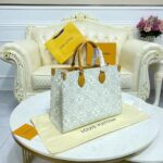 Louis Vuitton LV Women OnTheGo MM Tote Bag Since 1854 Jacquard Cowhide Leather - Image 4