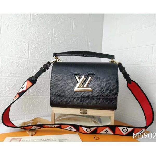 Louis Vuitton LV Women Twist MM Handback Black Epi Grained Cowhide Leather (2)