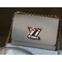 Louis Vuitton LV Women Twist MM Handback Gris Cloudy Epi Cowhide Leather (1)