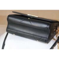Louis Vuitton LV Women Twist MM Handbag Black Lambskin Calfskin Leather (1)