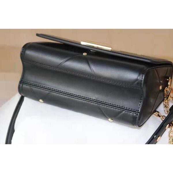 Louis Vuitton LV Women Twist MM Handbag Black Lambskin Calfskin Leather (7)