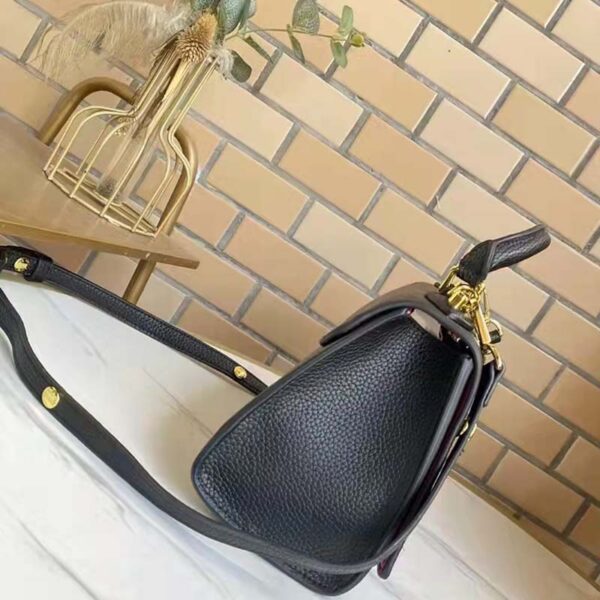 Louis Vuitton LV Women Twist One Handle PM Handbag Black Taurillon Cowhide (2)