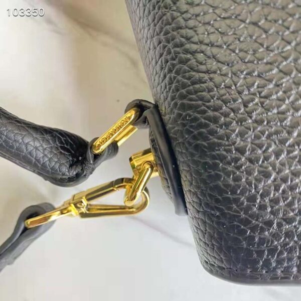 Louis Vuitton LV Women Twist One Handle PM Handbag Black Taurillon Cowhide (6)