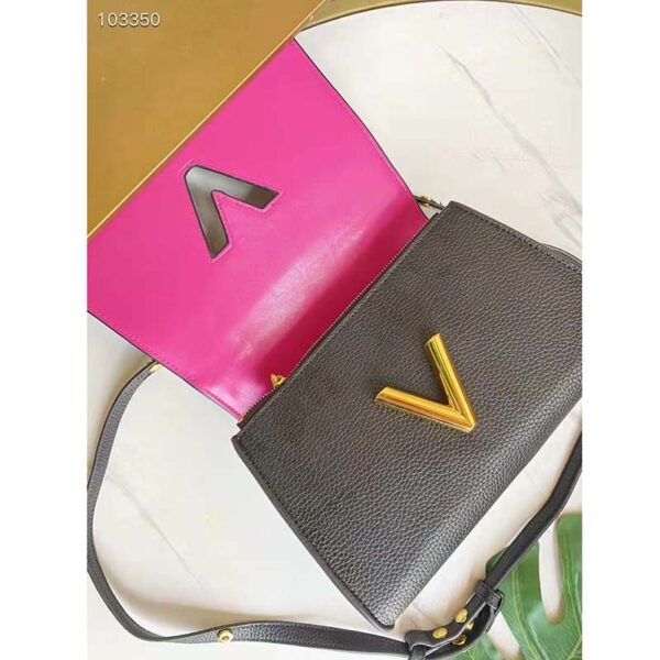 Louis Vuitton LV Women Twist One Handle PM Handbag Black Taurillon Cowhide (7)