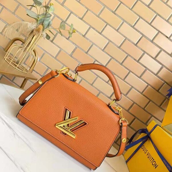 Louis Vuitton LV Women Twist One Handle PM Handbag Brown Taurillon Cowhide (8)