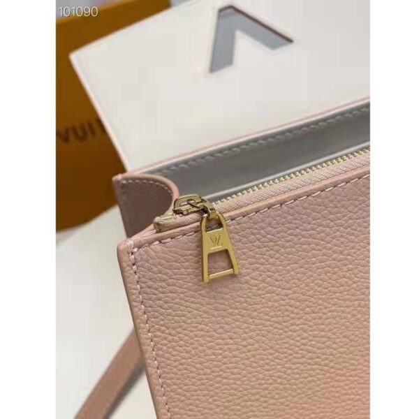 Louis Vuitton LV Women Twist One Handle PM Handbag Pink Greige Taurillon Cowhide (1)