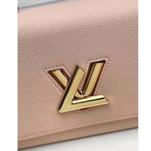 Louis Vuitton LV Women Twist One Handle PM Handbag Pink Greige Taurillon Cowhide (7)