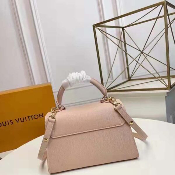 Louis Vuitton LV Women Twist One Handle PM Handbag Pink Greige Taurillon Cowhide (8)