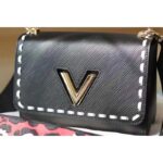 Louis Vuitton LV Women Twist PM Handbag Black Epi Grained Calfskin Leather – Image 6