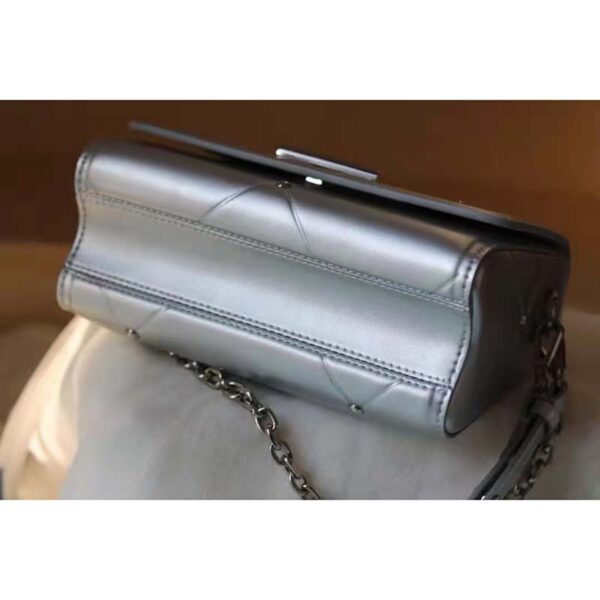 Louis Vuitton LV Women Twist PM Handbag Silver Argent Sheepskin Calfskin Leather (7)