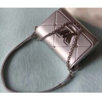 Louis Vuitton LV Women Twist PM Handbag Silver Argent Sheepskin Calfskin Leather (1)