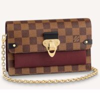 Louis Vuitton LV Women Vavin Chain Wallet in Damier Ebene Coated Canvas-Brown (1)