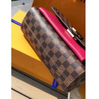 Louis Vuitton LV Women Vavin Chain Wallet in Damier Ebene Coated Canvas-Brown (1)