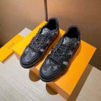 Louis Vuitton Unisex LV Trainer Sneaker Black Monogram Denim Rubber Outsole (1)