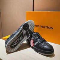 Louis Vuitton Unisex LV Trainer Sneaker Black Monogram Denim Rubber Outsole (1)