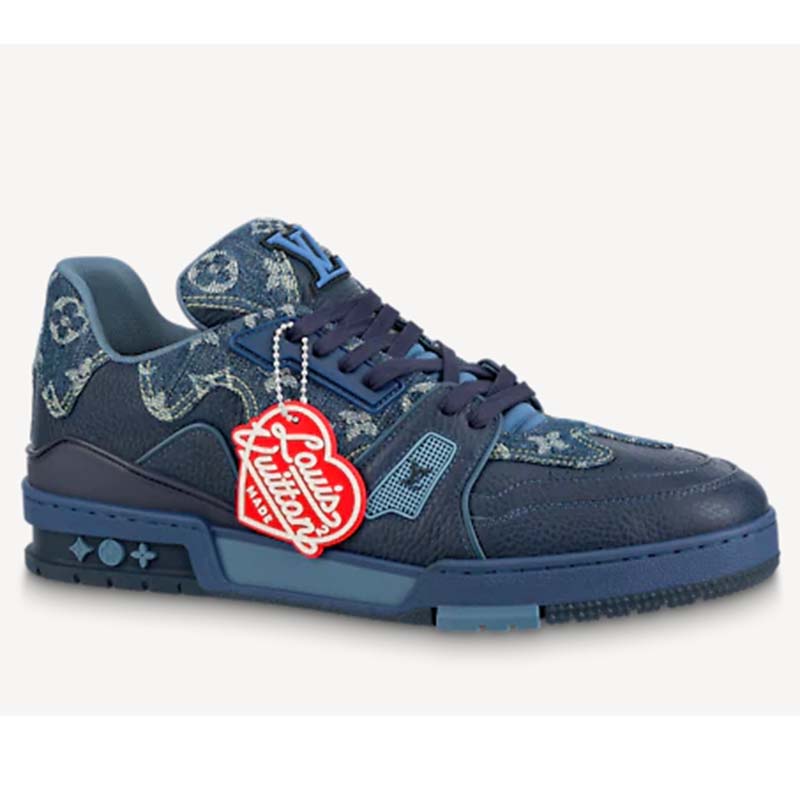 SALEOFF Louis Vuitton Trainer Blue Embossed Monogram Sneaker - USALast