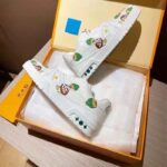 Louis Vuitton Unisex LV Trainer Sneaker White Printed Calf Leather Rubber Outsole - immagine 5