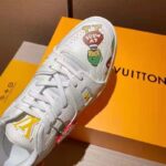 Louis Vuitton Unisex LV Trainer Sneaker White Printed Calf Leather Rubber Outsole - immagine 9
