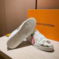 Louis Vuitton Unisex LV Trainer Sneaker White Printed Calf Leather Rubber Outsole (1)