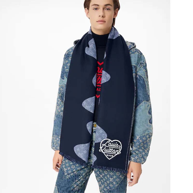 Louis Vuitton Monogram Bandana Stole Scarf Bleached Blue Men's - FW22 - US