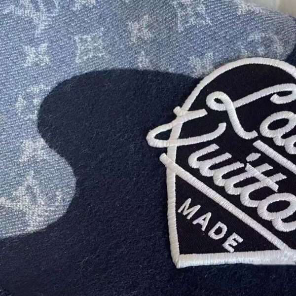 Louis Vuitton Unisex Monogram Drip Scarf Blue 100% Wool Allover Monogram (3)