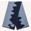Louis Vuitton Unisex Monogram Drip Scarf Blue 100% Wool Allover Monogram