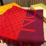 Louis Vuitton Unisex Monogram Split Scarf Red Allover Monogram LV Signature – Image 5