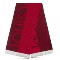 Louis Vuitton Unisex Monogram Split Scarf Red Allover Monogram LV Signature