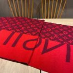 Louis Vuitton Unisex Monogram Split Scarf Red Allover Monogram LV Signature – Image 9