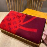 Louis Vuitton Unisex Monogram Split Scarf Red Allover Monogram LV Signature – Image 6