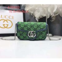 Gucci Women GG Marmont Multicolor Super Mini Bag Green Double G (1)