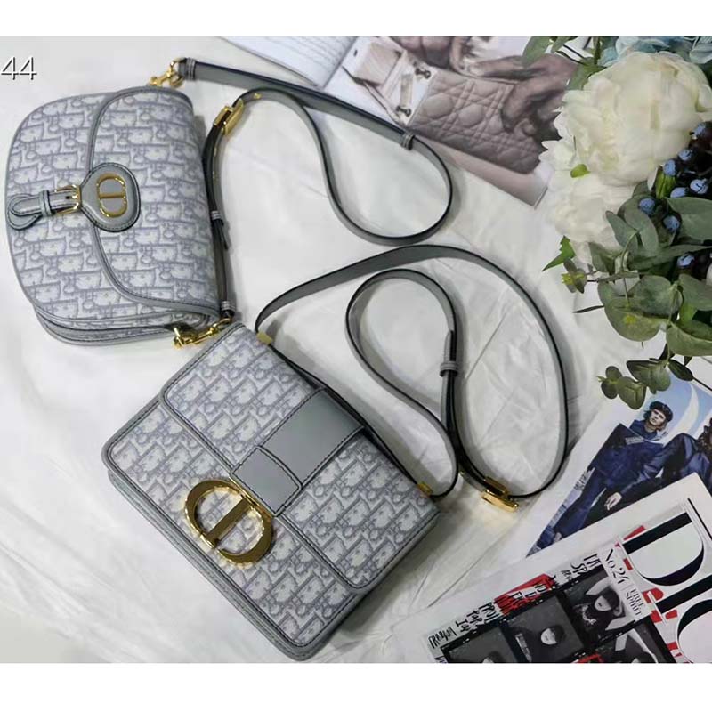 Dior Unisex Medium Dior Bobby Bag Gray Dior Oblique Jacquard