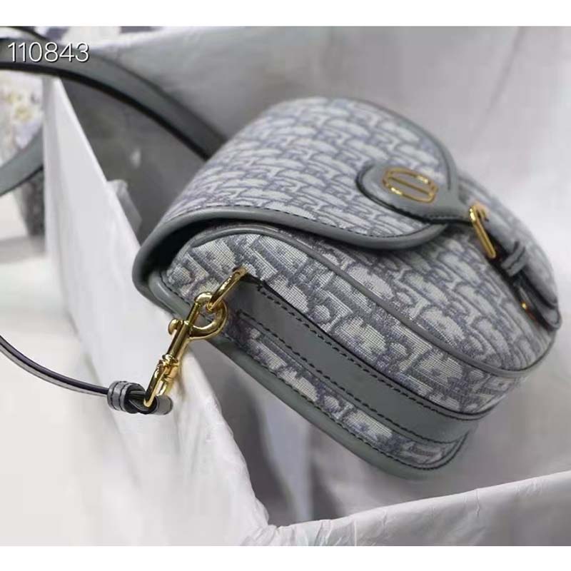 Medium Dior Bobby Bag Gray Dior Oblique Jacquard