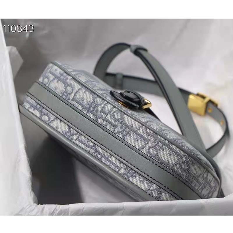 Medium Dior Bobby Bag Gray Dior Oblique Jacquard