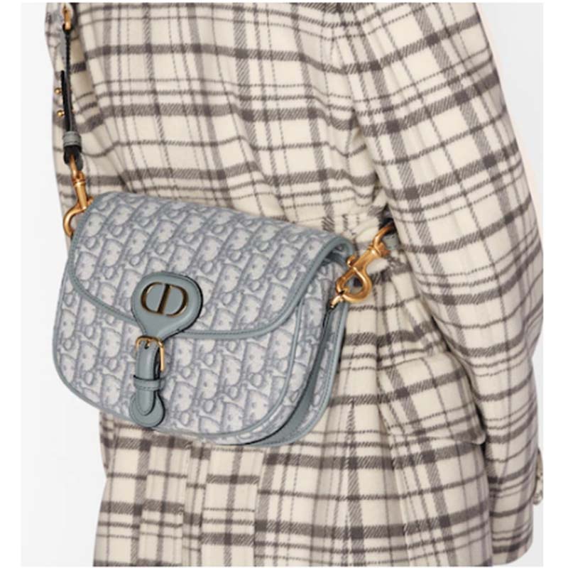 Dior Unisex Medium Dior Bobby Bag Gray Dior Oblique Jacquard